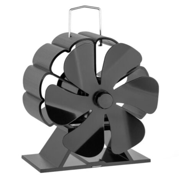 Brændeovnsventilator til brændeovn/pejs/gas/piller/brændevarme 6 blade fancy pejsventilator