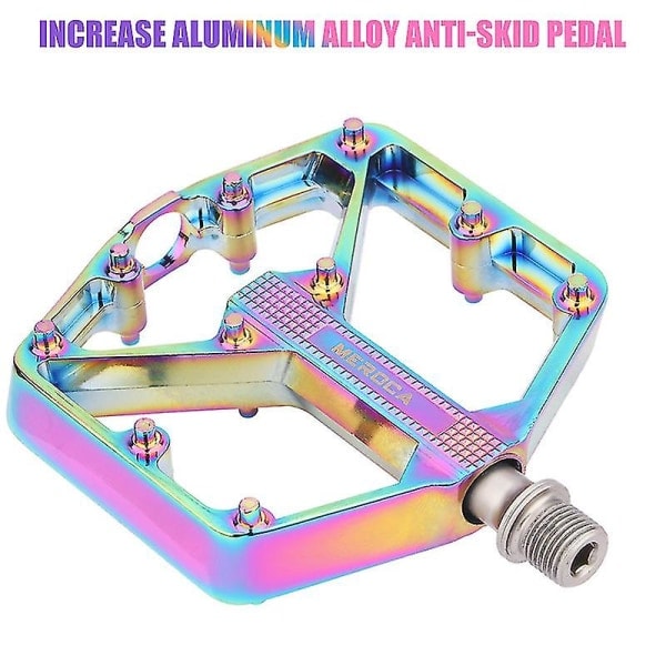 Mountainbikepedaler Cykel flade pedaler Letvægtspedaler i aluminiumslegering til landevejs mountainbike (3Peilin Colorful)