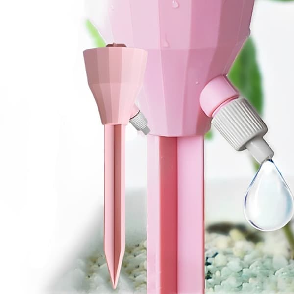 Automatic Slow Release Control Drip Irrigation and Automatic Watering Accessories Suitable for Gardens (Pink)