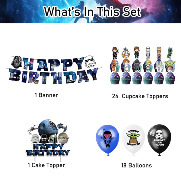 Star Wars tema födelsedagsbannrar ballongfestdekorationer