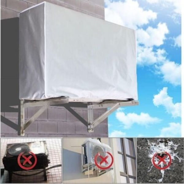 Beskyttelsestrekk for utendørs klimaanlegg, Vanntett utendørs deksel for klimaanlegg, Støvtett og snøtett beskyttelsestrekk (Størrelse: 86x32x56cm)