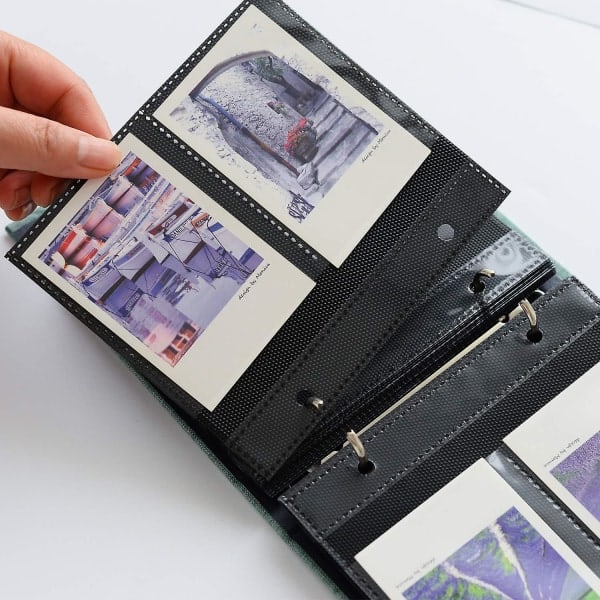 100 Fickor Mini Fotoalbum (64 X 90 Mm) För Fujifilm Instax Mini Instant Film (54 X 86 Mm) / Polaroid Zink Foto (Vit)