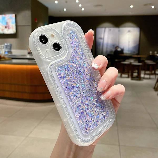 Lysende Glitter Epoxy Telefondeksel for iPhone 12