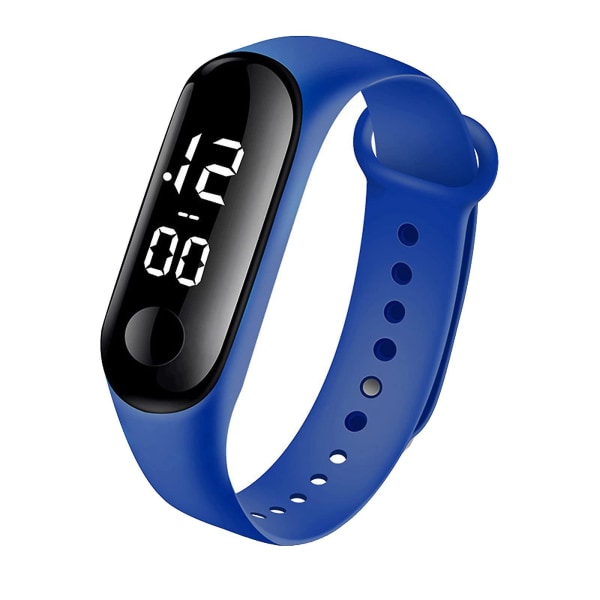 1 st Mode Digital Led Sports Watch Unisex Silikonband Armbandsur Herr Dam Mode Enkelt Blue