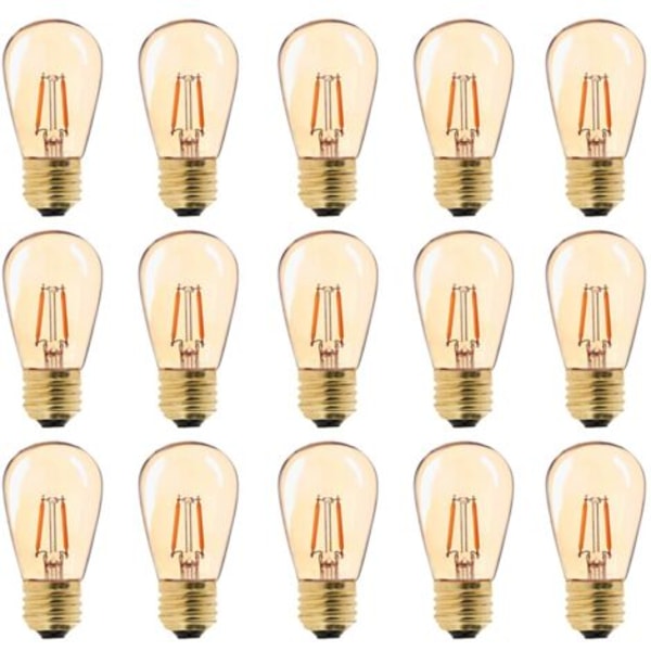 TS-LED E27 Vintage Glödlampa, ST45 Lättanvända 1W=10W Glödlampor, Super Varmvit 2200 K E27 Medium Sockel Glödlampa Sänglampa, Gyllene i Ve