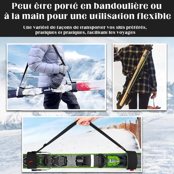 Adjustable Ski Carrier Straps 2-pack, Ski Carrier Strap, Ski Rope, Lightweight and Practical Ski Accessories, Ski Strap for Winter Skiing