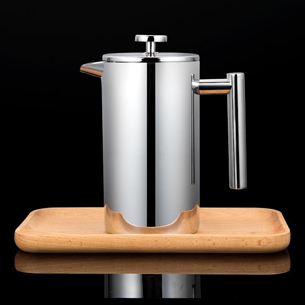 Stempelkande | Kaffepresse | Isoleret Cafetière | Kaffebrygger i Rustfrit Stål i Forskellige Størrelser 2 Kopper til 4 Kopper