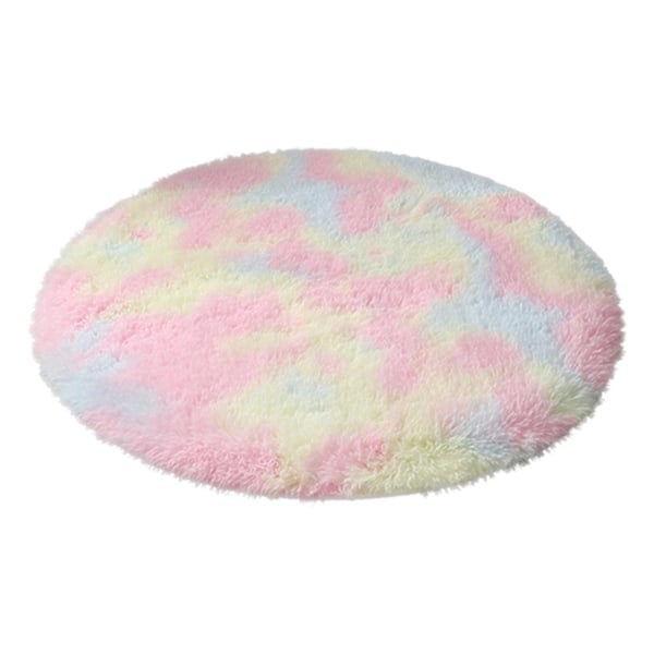 Rosa Rundt Teppe for Jenterom, Fluffy Sirkelteppe - Perfekt