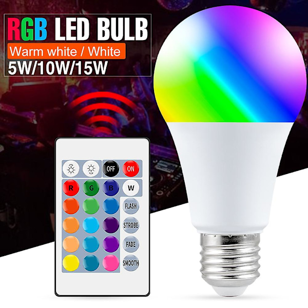 240v RGBW Spotlys LED Lyskilde Spotlight E27 Lampe LED RGB Dimbar Byttbar Smarte Lys Kilder Glødepære 220v Fargerik Magisk Glødepære