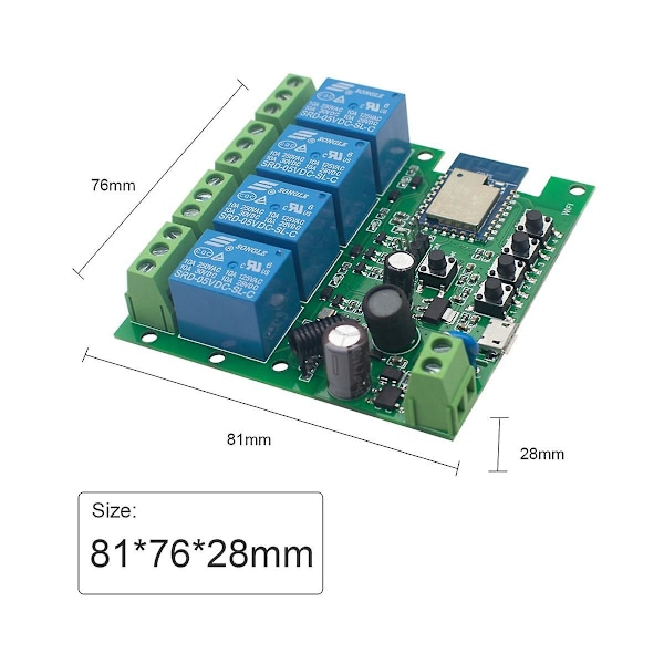 TS-Tuya Älykäs Kytkin Wifi Kytkin Tee-se-itse Ajastin Ac/dc 7-32v 4ch Rf Smartlife Kodin Automatisointimoduuli Alelle