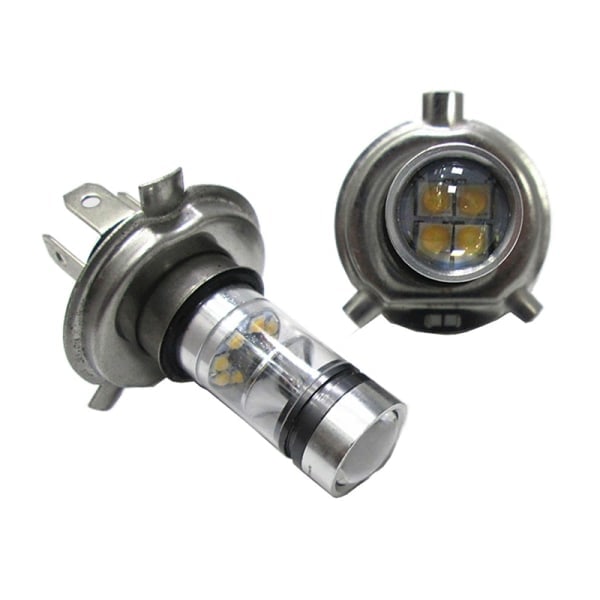 2 STK LED-lampe hvit bil motorsykkel frontlykt høy effekt 8000K F - Perfekt hvit H4