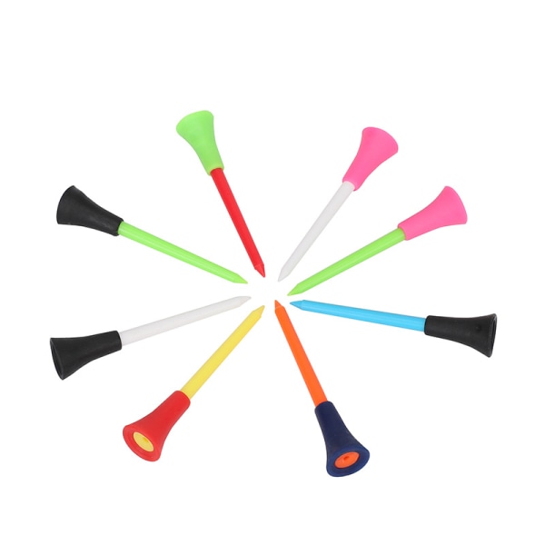 Multi Color Plast Golf Tees Gummikudde Topp Golfutrustning Praktisk och populär（10st，Slumpmässig färg）