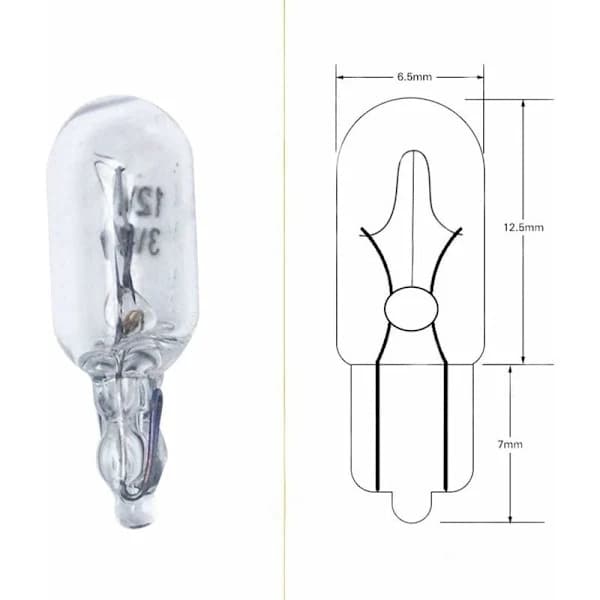 10 stk T6.5 Bil Instrumentpanel Lampe 3W Indikatorlampe 12V Sidelys Biltilbehør