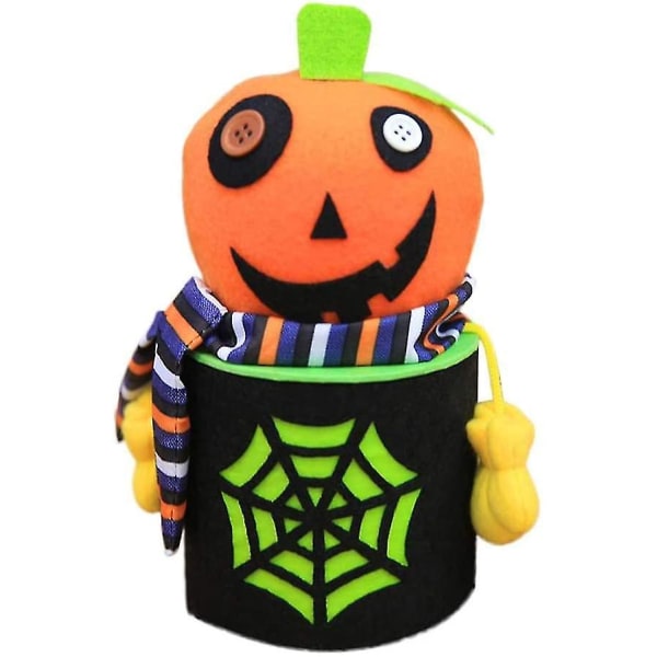 Halloween flanelltyg dekorativ godispresentförpackning (1 st, orange)
