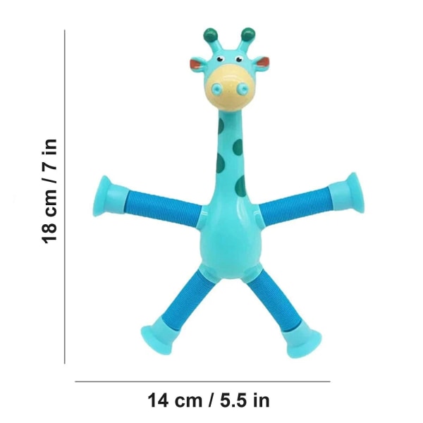 4-i-1 teleskopisk sugkopp giraffleksak Sensoriska leksaker Rolig pedagogisk leksak för barn och vuxna Blue Light