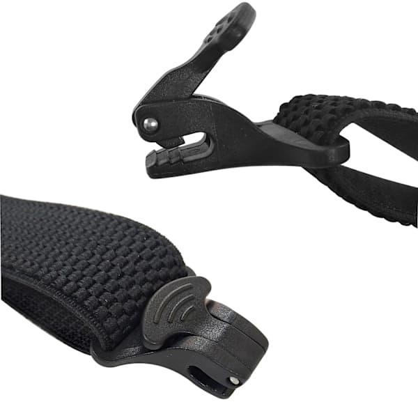 Kraftige sorte seler - 3,8 cm i X-form med plastikclips