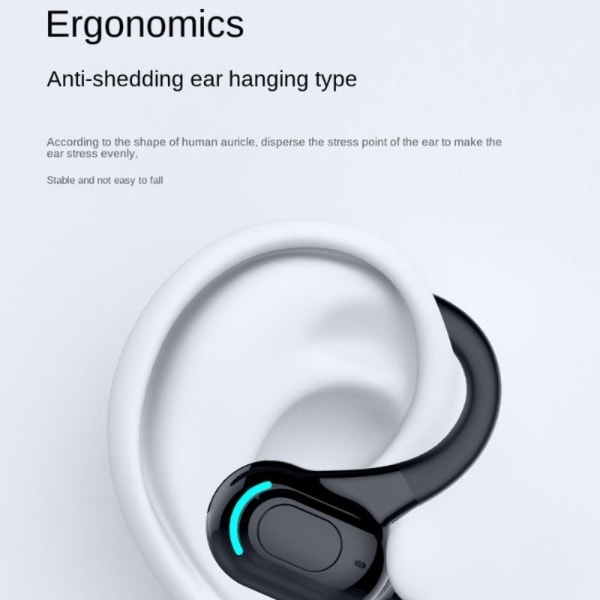 1:a Bluetooth-hörlurar Trådlösa hörlurar SVART