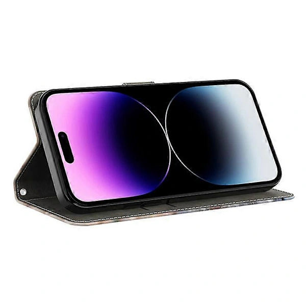 Compatible for iPhone 16 Pro Wallet Case Magnetic Closure 3D Pattern Leather Phone Cover