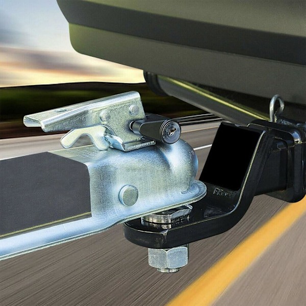 Caravan Security Lock för säkert och hållbart stöldskydd, unisex metalllåsverktyg, släpvagnslås, svart