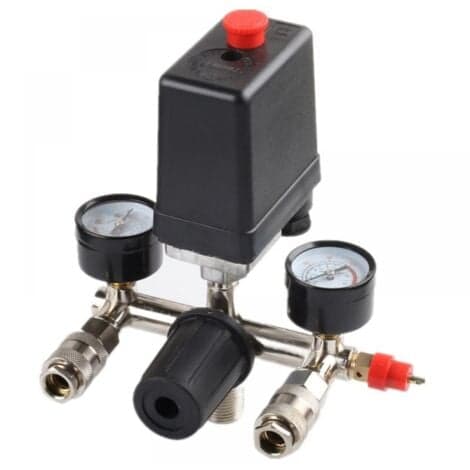 Trykkregulator med trykkbryter for kompressor Trykkbryter 2 skjermer