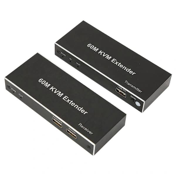 60m KVM-forlenger Multifunksjonell 1080P 60Hz HD Multimedia Interface KVM USB-forlenger for TV DVD-spiller PC 100?240V