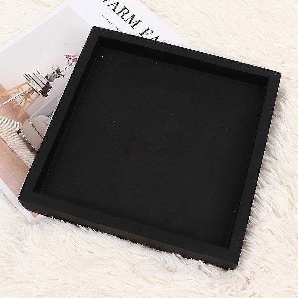 Tykk Plastbakke til Blomsterpotte Multifunktionel Husholdnings Plantestøtte Lækagesikker Potteplante Base (Sort, Indvendig 20x20cm)-Perfet