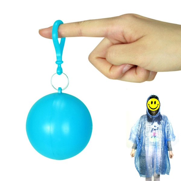 6-pakning Bærbar Regnfrakk for Utendørs, Engangs Regnfrakk for Camping, Fiske, Turisme, Nødsituasjon, Poncho med Nøkkelring, Kappe Poncho (One Size)
