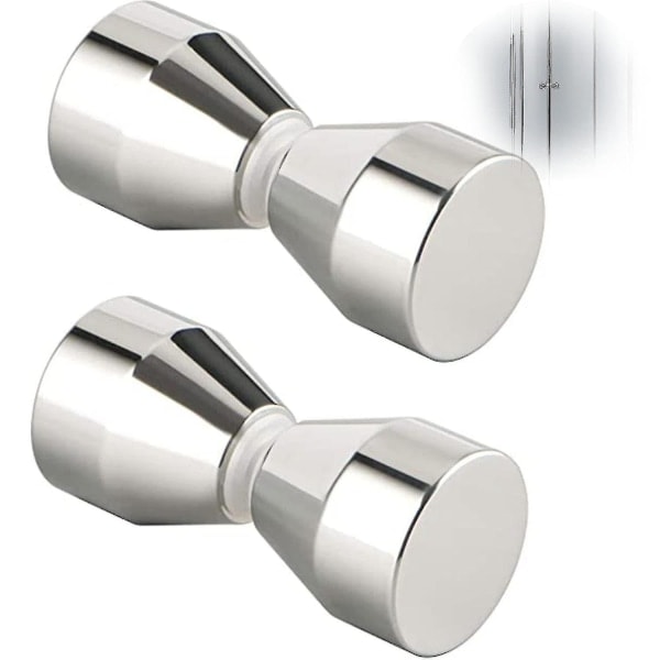 2 stk dusjdørhåndtak - sølv aluminiumslegering - for dusjdører, glass