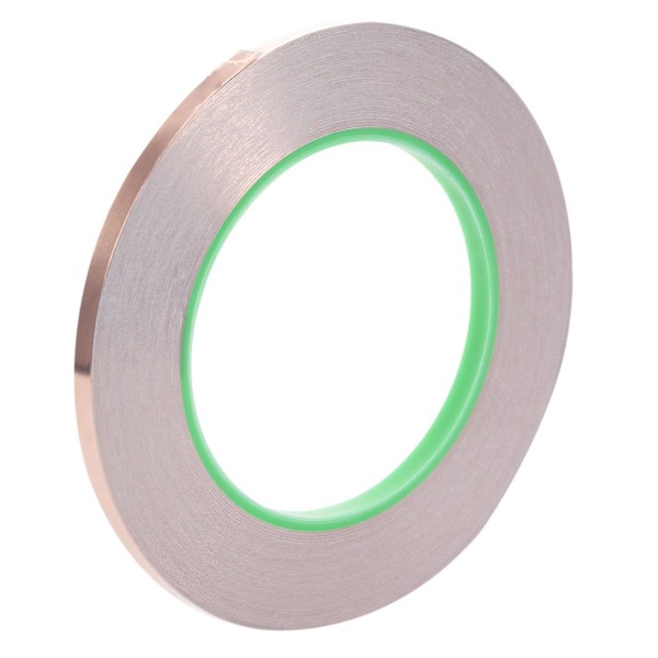 TS-2x Kobberfolie Tape Med Ledende Lim (6mm X 33 meter) - Håndværk, Glasmosaik, Lodning, E