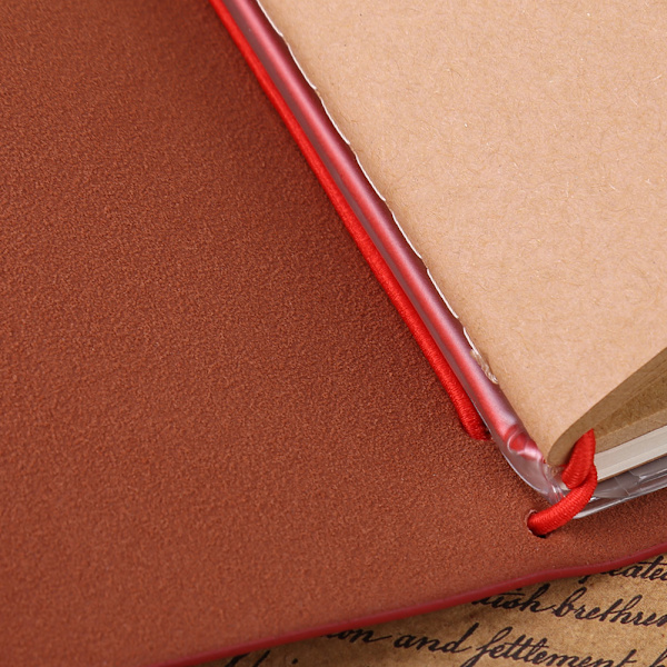 Classic PU Leather Travel Notebook Refillable Personal Diary Red