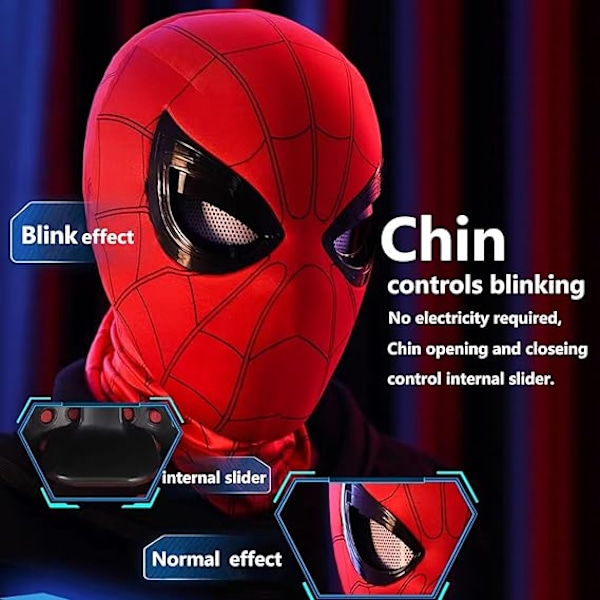 Mascara Spiderman Huvudbonad Cosplay Rörliga Ögon Elektronisk Mask Spider Man 1:1  Haka Kontroll Elastiska Leksaker För Vuxna Barn Present