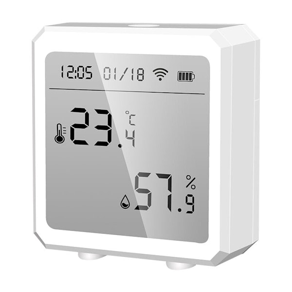 Intelligent Temperatur- och Fuktighetssensor - Termometer och Trådlös WiFi Hygrometer för Hemmet, Kontrollerad via Alexa App{HH}