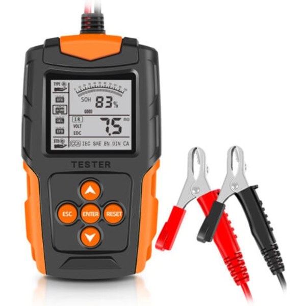 12V/24V bilbatteritester, digital LCD-batterianalysator, værktøj til diagnosticering af bilopladning