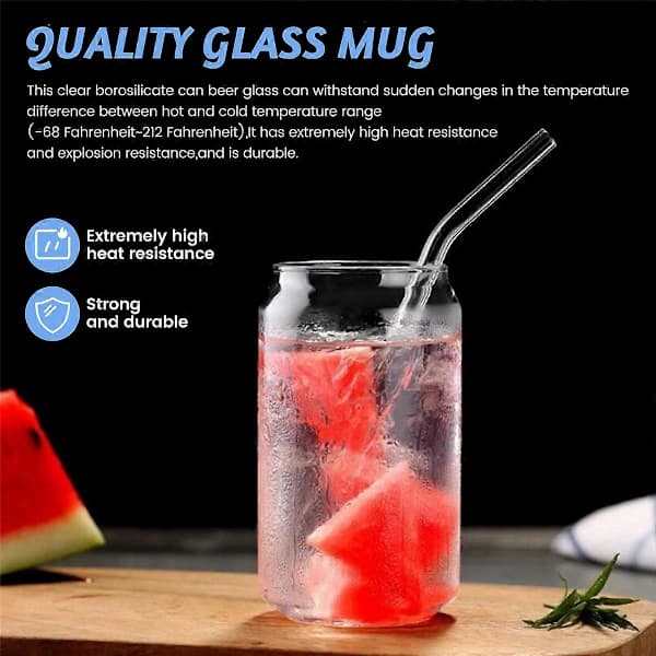 4-pack Glas Juicekopp Ölglas Shake Dessertkopp Mugg, 400ML transparent