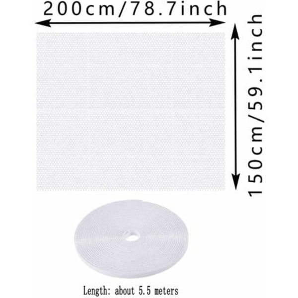 TS-Myggenet til Vindue, Myggenet, 3 Stykker 150 cm x 200 cm Beskyttelse Mod Insekter til Vindue, Myggenet til Vindue, Sæt