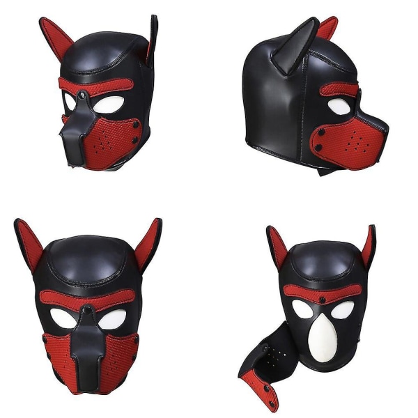 Rollspel Röd Hund Mask Rollspel Full Head Med Mask