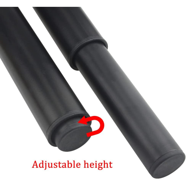 (25-42 cm, svart) Sett med 4 kraftige justerbare møbelben i metall