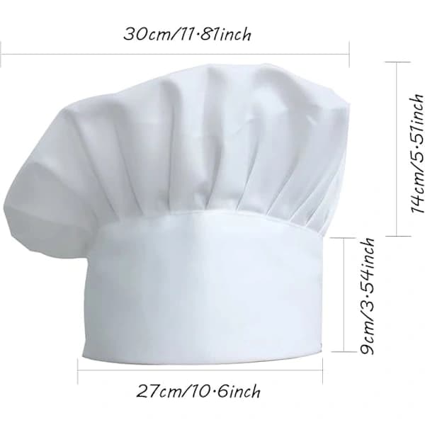 Kokkelue Unisex Kokkehatt i Polybomull Gastronomihatter