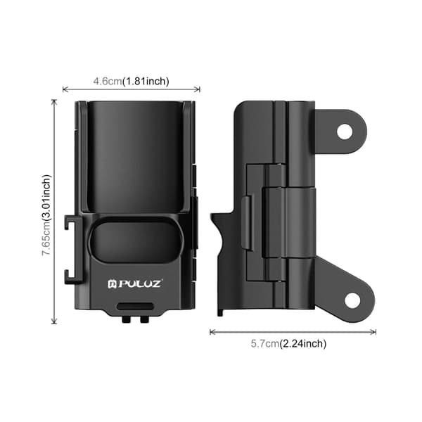 TS-Beskyttelsesetui til DJI OSMO Pocket 3 med dobbelt to-kæbebeslag og cold shoe-beslag - Sort