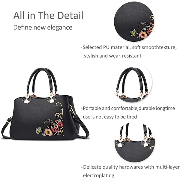 Retro Håndvesker med Topphåndtak Dame Crossbody Veske Kvinner Mote Sho{HH}