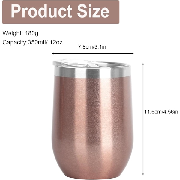 2 st 350 ml Termiska Kaffemuggar, Återanvändbara Dubbelväggiga Rostfria Tumblers, Vakuumisolerade för Varm och Kall Kaffe, Mjölk och Te