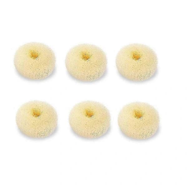 Extra Liten Hårknutsformare för Barn, 6-Pack Mini Donut Styler (Liten 5 cm, Off-White), Happy H