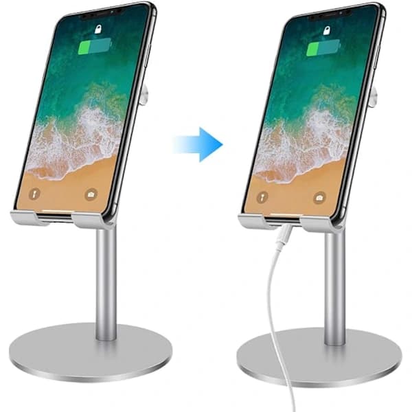 Telefonstativfeste i aluminiumslegering, stabilt skrivebordsstativ, løftbart