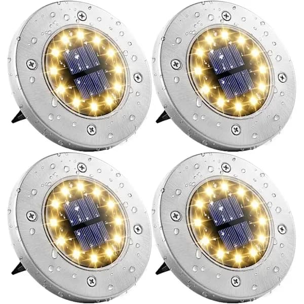 4 stk solcellelamper for hage 12 LED solcellelamper utendørs solcellelamper varmhvit