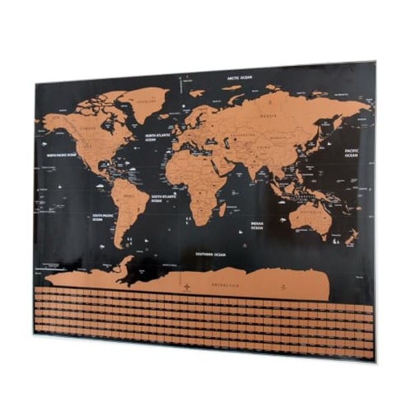 TS-Skrapekart / verdenskart med nasjonsflagg - 82 x 60cm