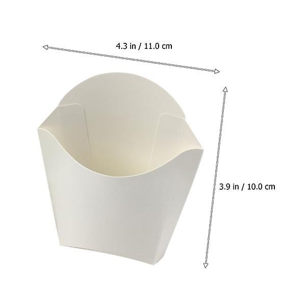 50 stk Popcornbeholdere Popcorn Treat Box Individuelle charcuteribægre Pommes frites Bægre Hvide 11X10X5C Hvid 11X10X5CM