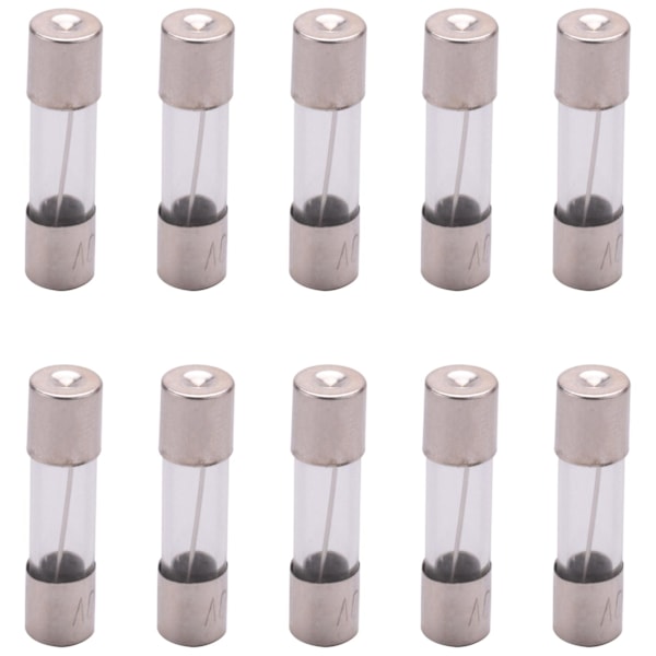 TS-10 stk. 250v 10amp Langsom Sprængning Tidsforsinkelse Glas Sikringer Rør 5mm X 20mm
