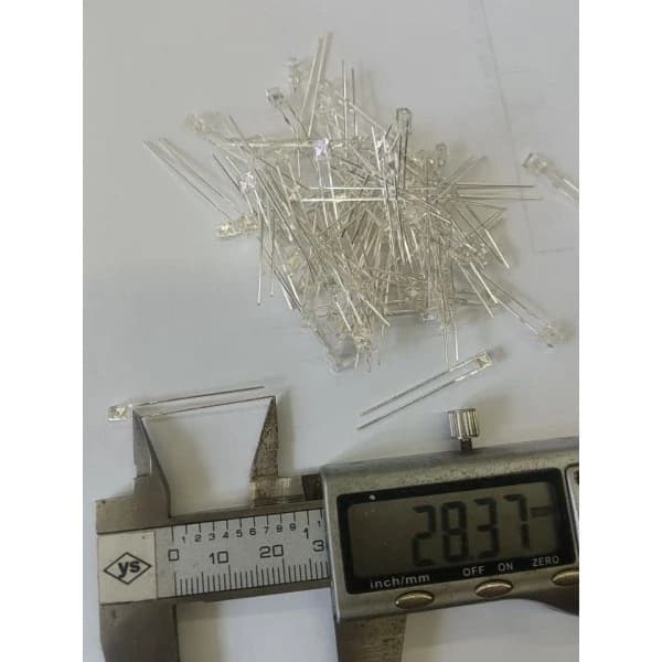 50 st 2x3x4mm Vattenklar LED Blått Ljus LED