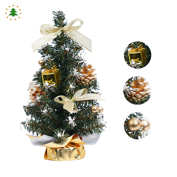 Liten Julgran med Ljus, Mini Skrivbordsdekorerad Julgran (20cm) TA