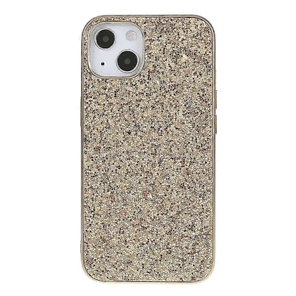 For iPhone 15 Mobilskall Elektroplettert Ramme TPU+PC Glitter Skall